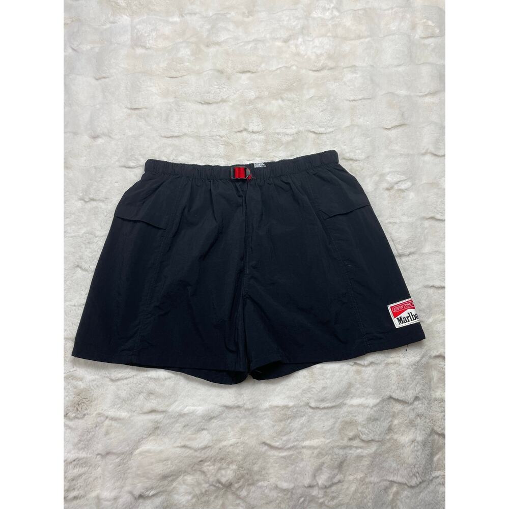 🔥Vintage Marlboro Swim Trunks Men’s Large Black Adventure Team Mesh Lined Beach